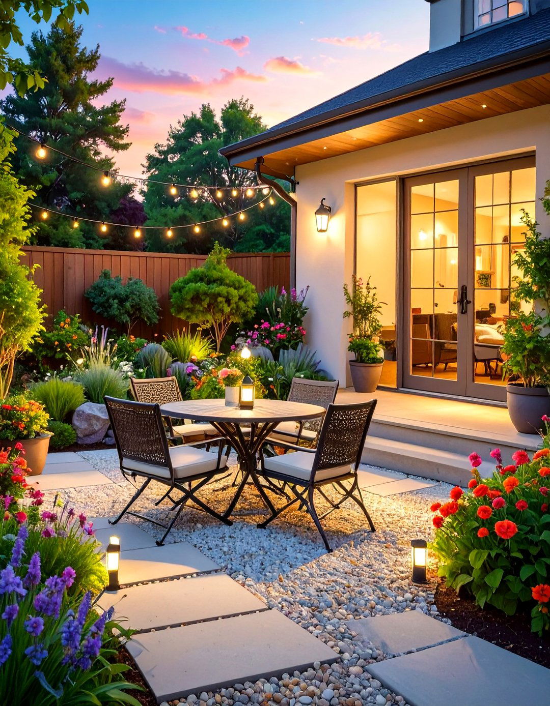 A Gravel and Paver Patio Deck - 30 deck ideas on a budget