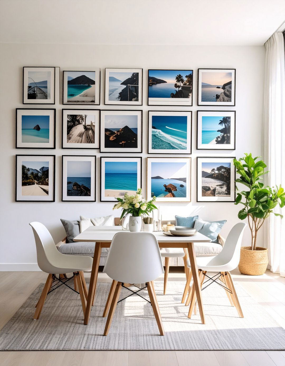 A Grid of Identical Framed Photos - 30 large wall decor ideas