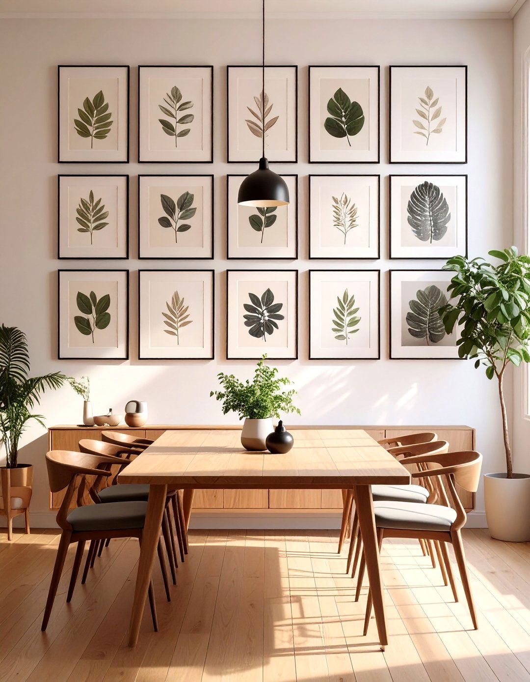 A Grid of Identical Frames - 30 big wall decor ideas