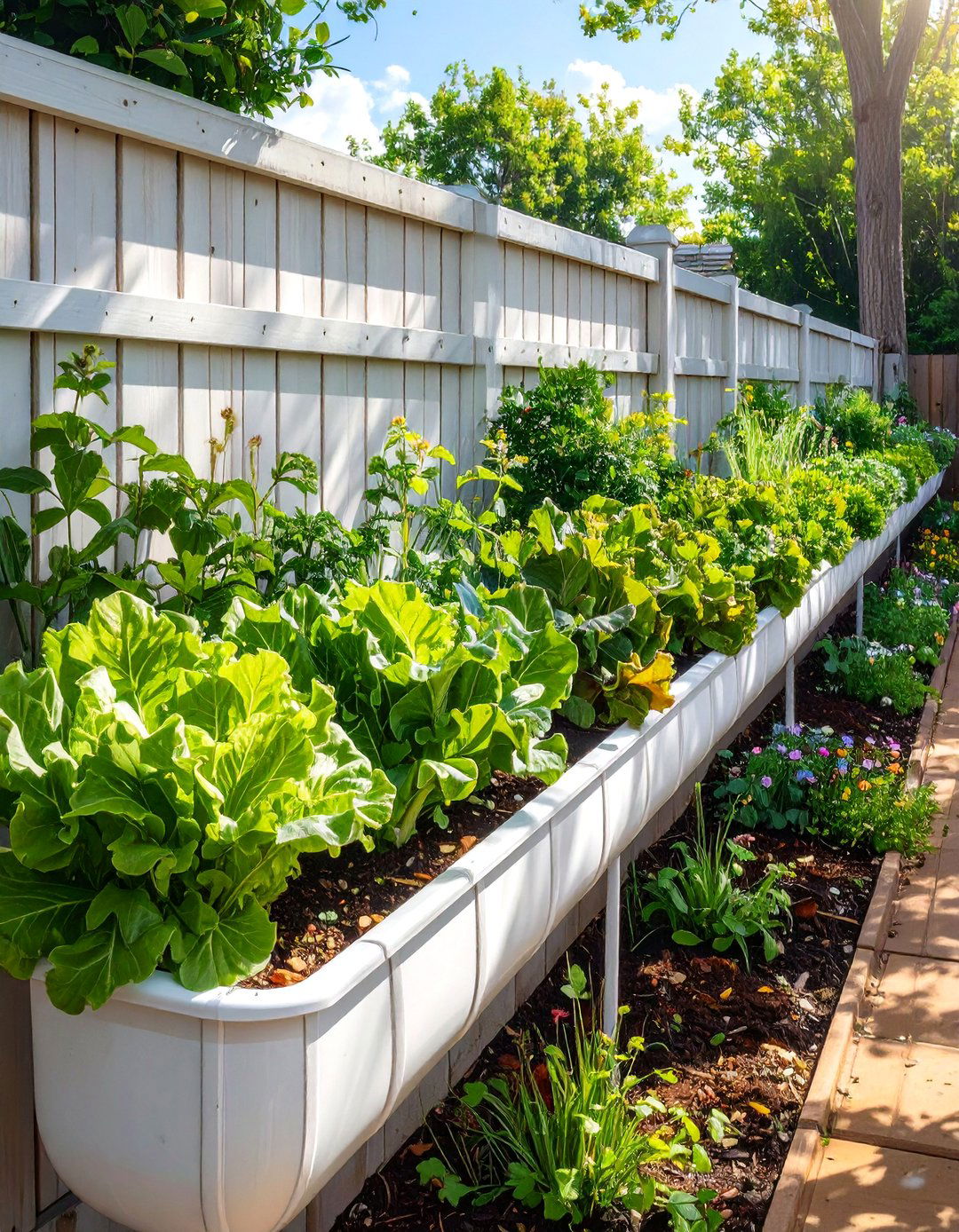 A Gutter Garden System - 30 backyard vegetable garden ideas