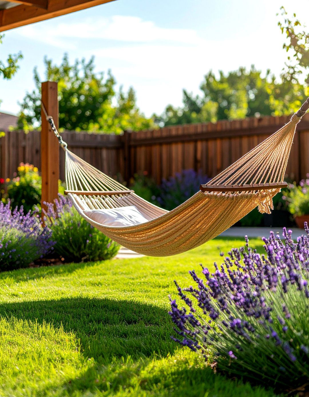 A Hammock Focused Relaxation Spot - 30 backyard ideas for small yards