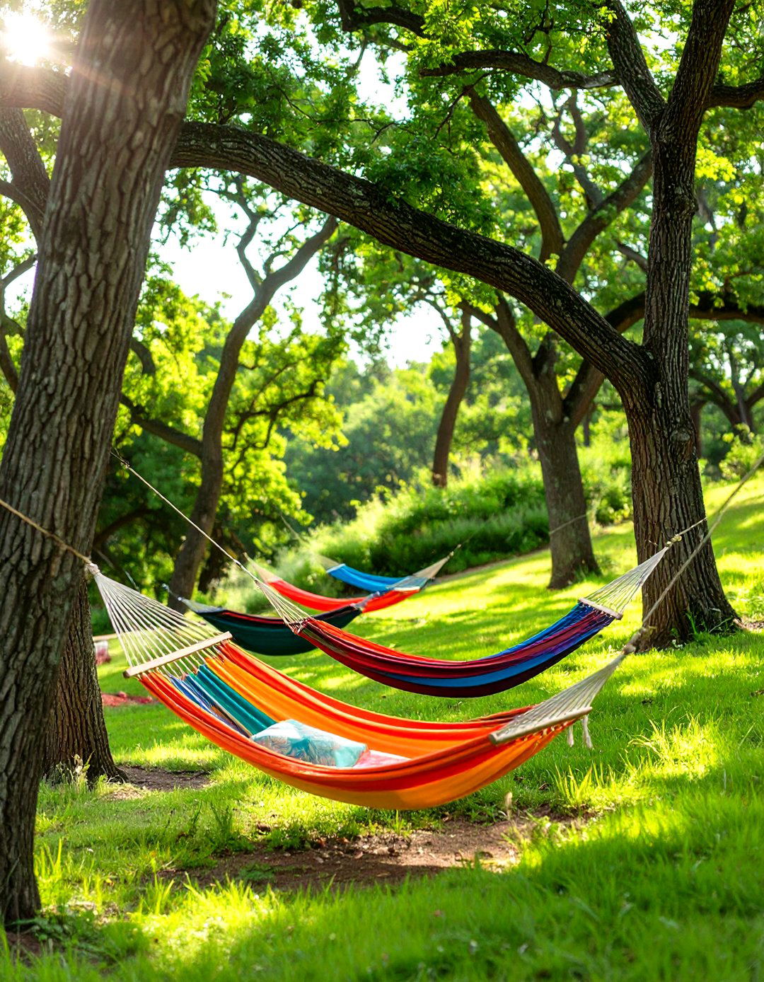 A Hammock Grove Under Trees - 30 sloped backyard ideas