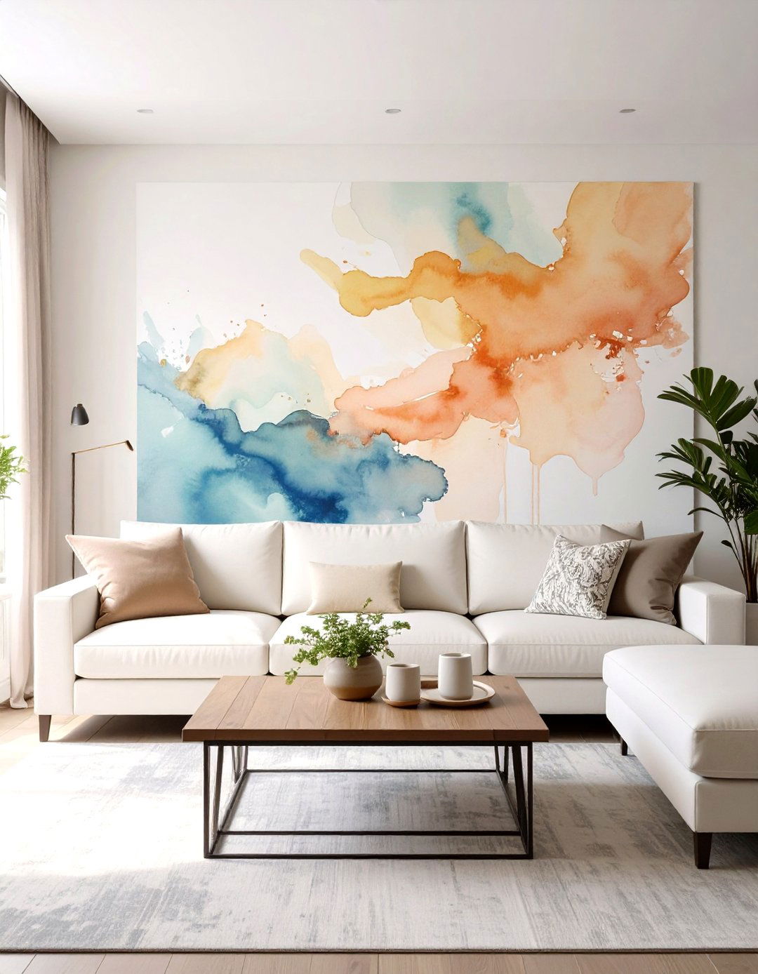 A Hand Painted Accent Wall - 30 creative living room wall decor ideas