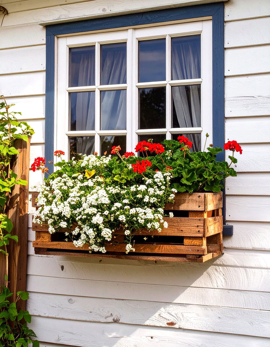 A Hanging Pallet Window Box - 30 homemade pallet garden designs