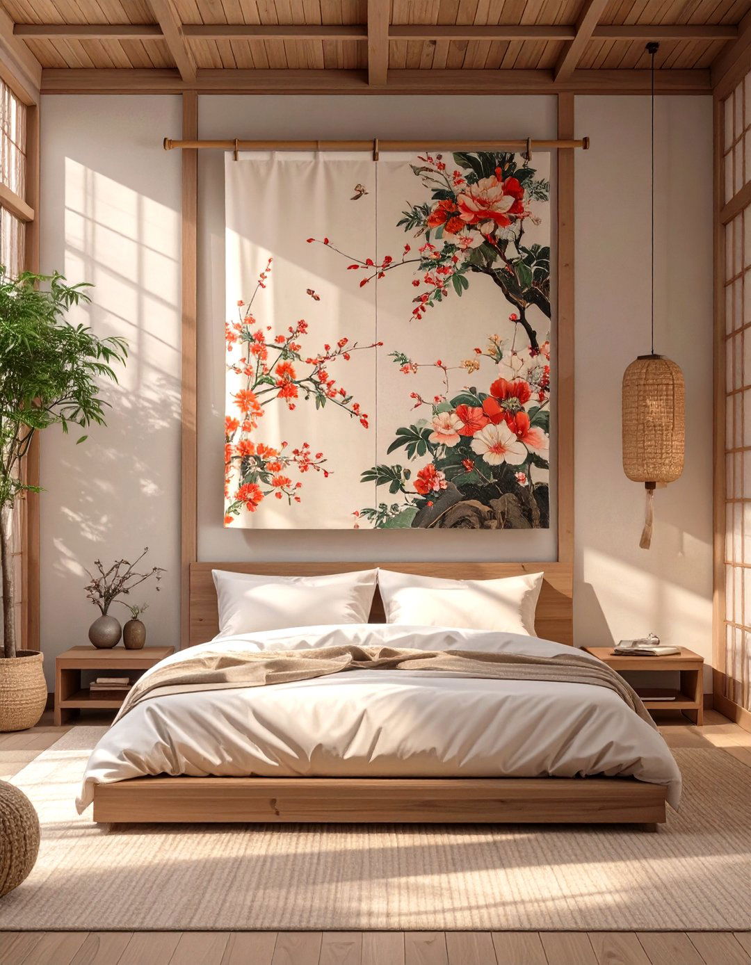 A Hanging Scarf or Kimono Display - 30 ideas for wall decor