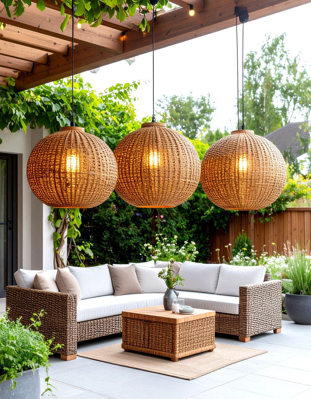A Hanging Shade Ball or Pendant - 30 outdoor shade ideas