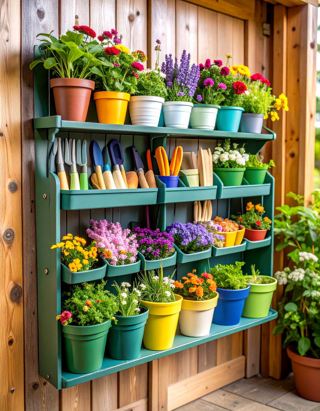 A Hanging Shoe Organizer for Small Garden Supplies - 30 garden tool storage ideas