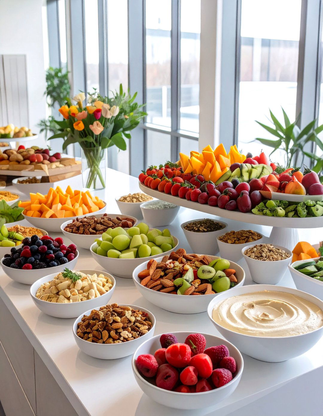 A Healthy Snack Buffet - 30 office valentines day ideas