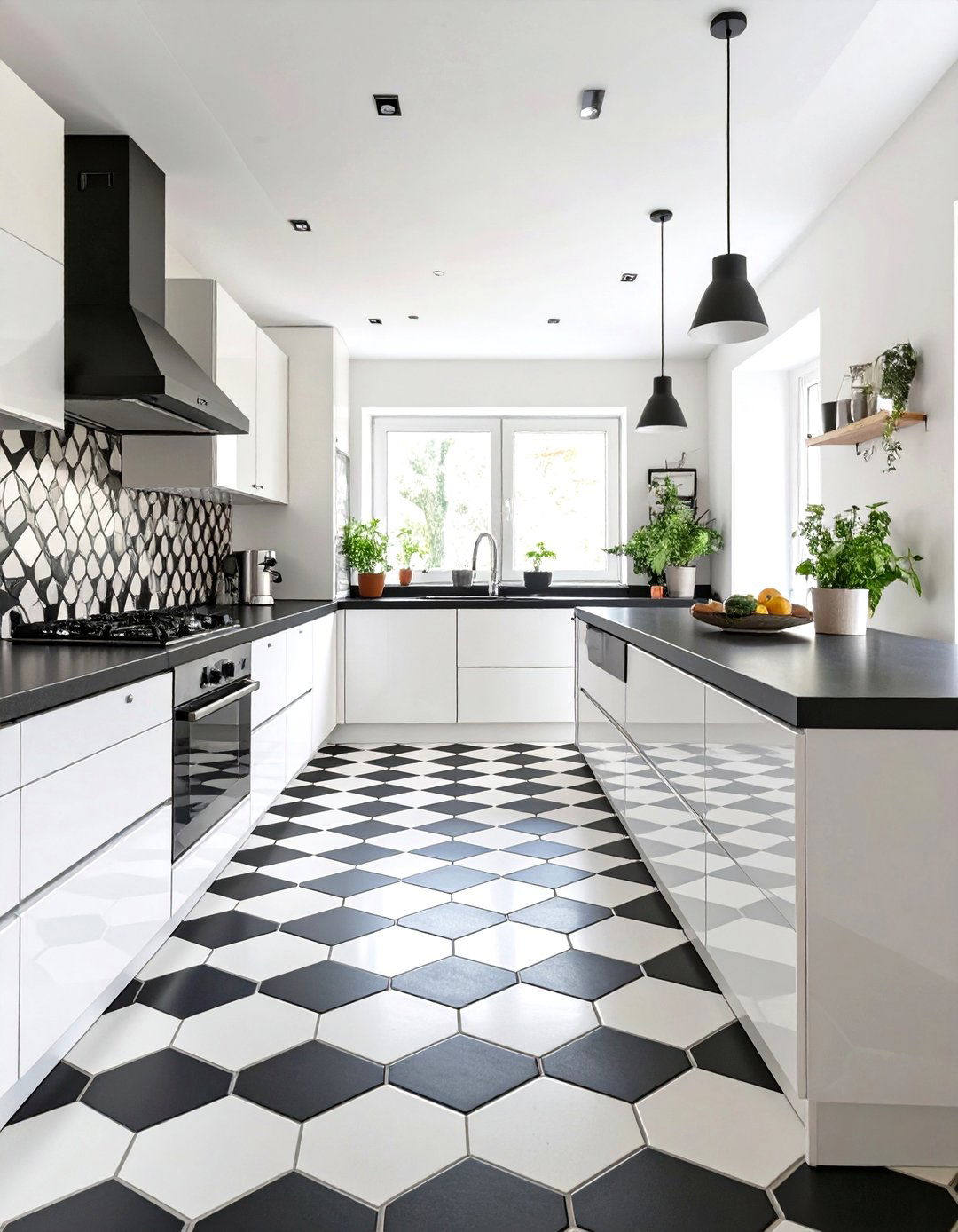 A High Contrast Graphic Kitchen - 30 free kitchen design tool ideas