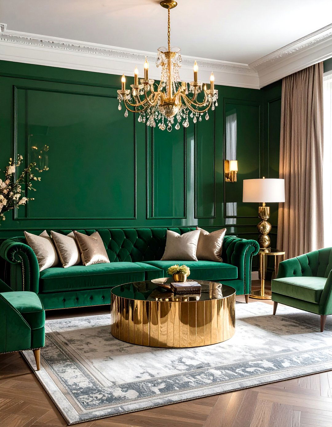A High Gloss Lacquer Paint Wall - 30 accent wall ideas living room