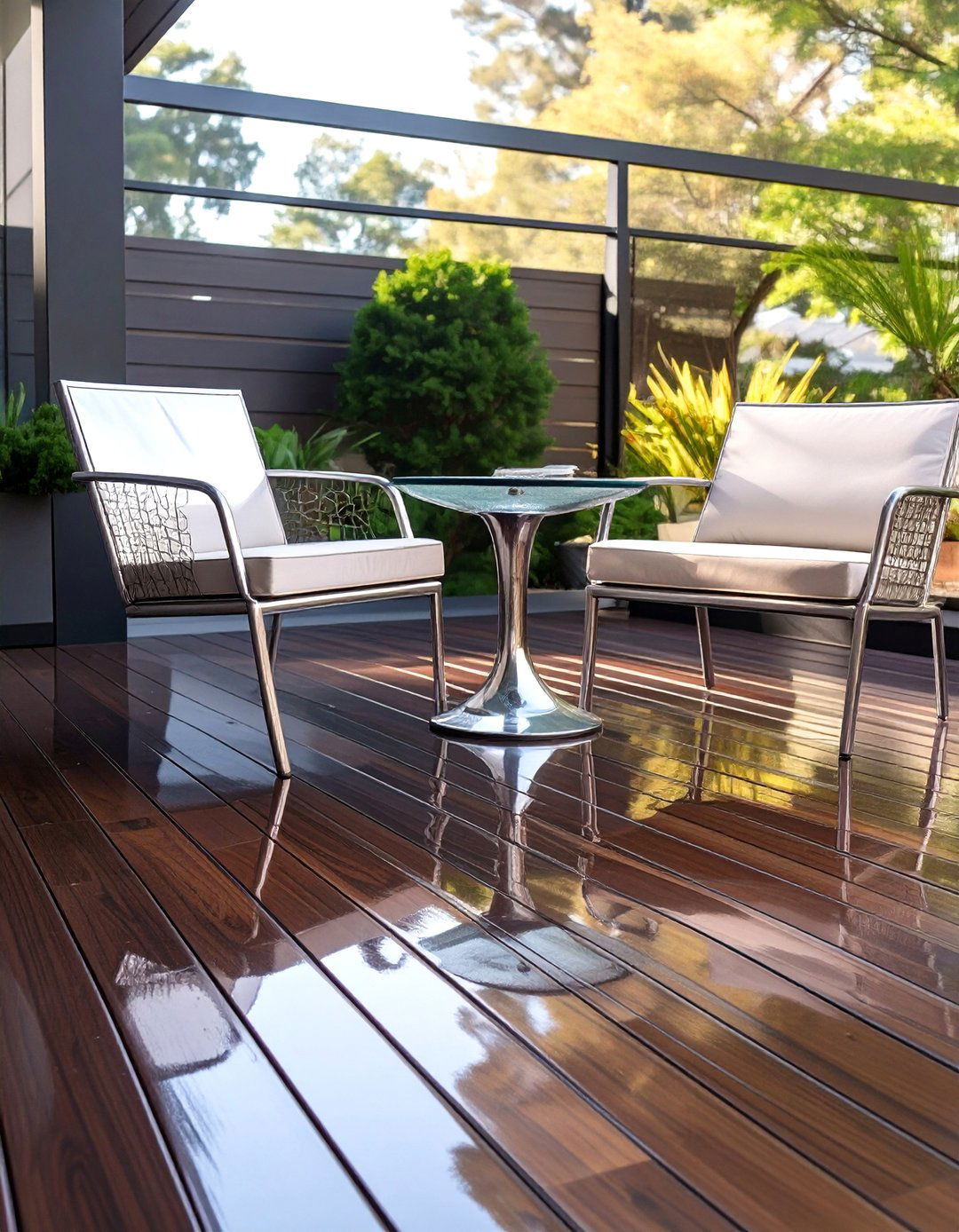 A High Gloss Sealed Wood Deck - 30 deck floor covering ideas