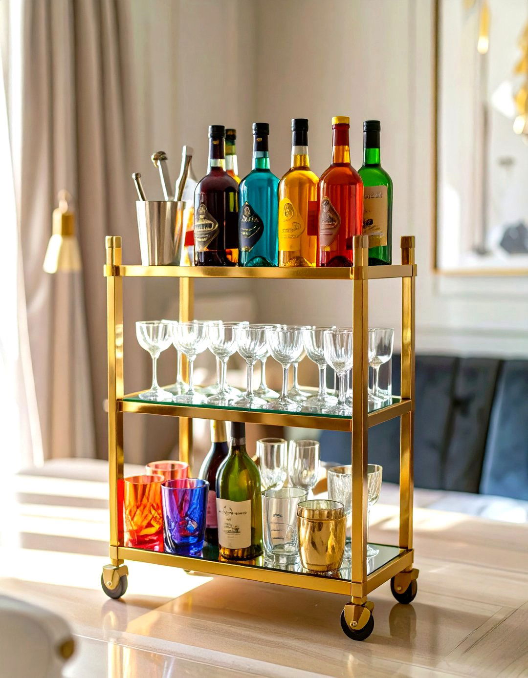 A High Quality Bar Cart - 30 wedding shower gift ideas