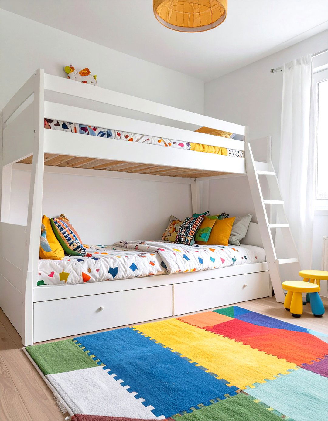 A High Sleeper Bed with a Play Area Underneath - 30 small kids bedroom ideas