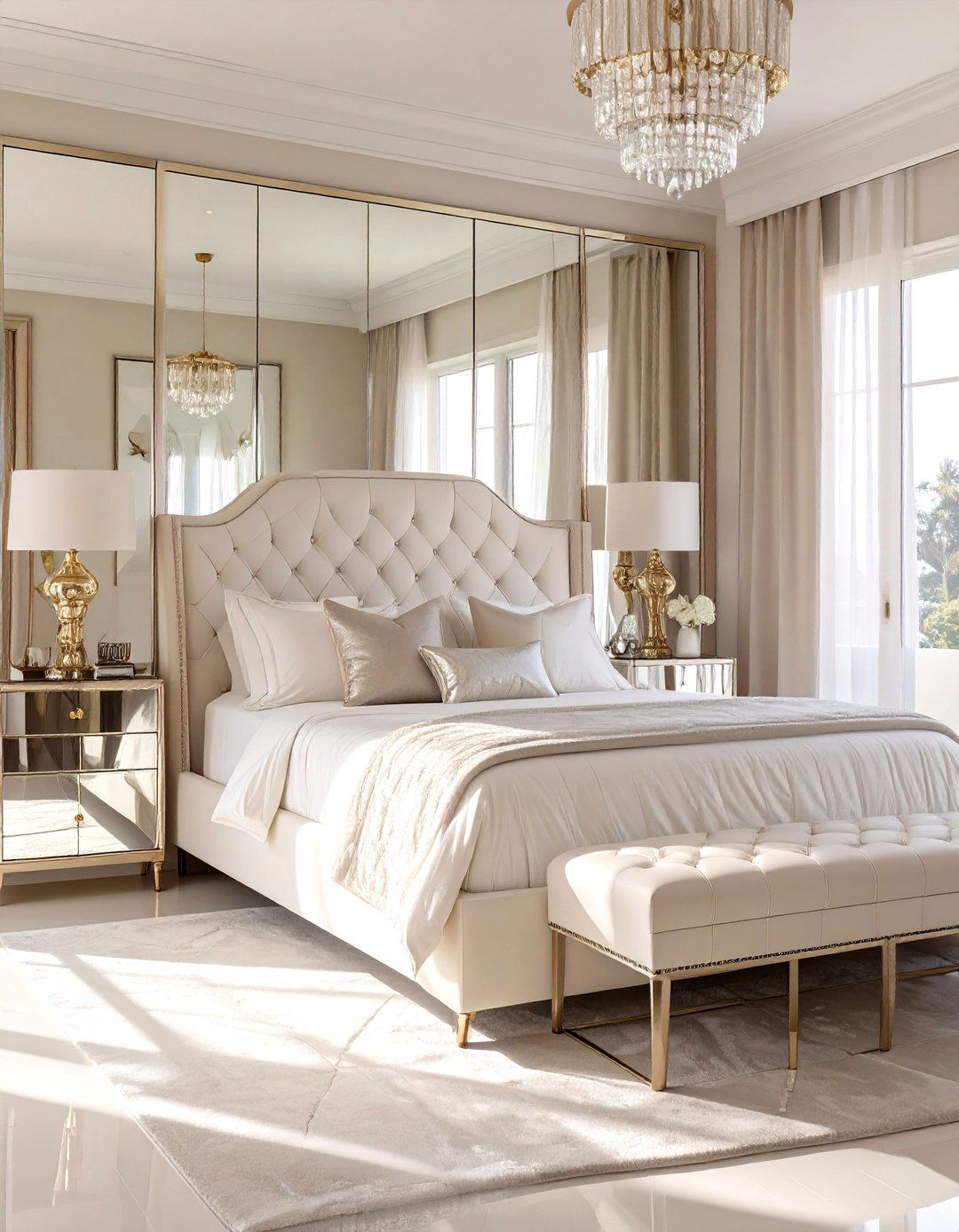 A Hollywood Regency Glam Bedroom - 30 interior design with natural light ideas