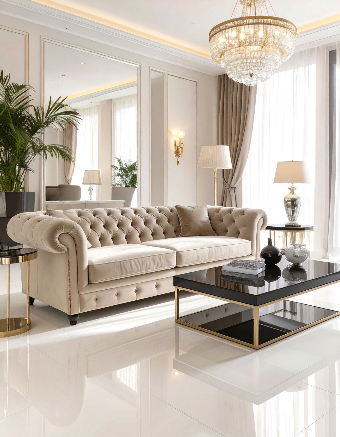 A Hollywood Regency Lounge Sketch - 30 interior design sketches ideas