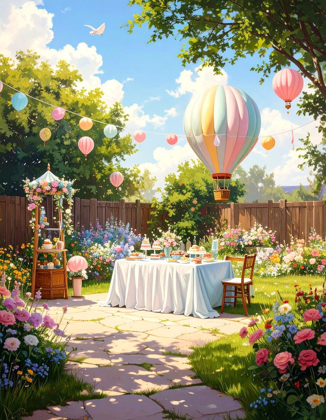 A Hot Air Balloon Up Up and Away Theme - 30 outdoor baby shower ideas