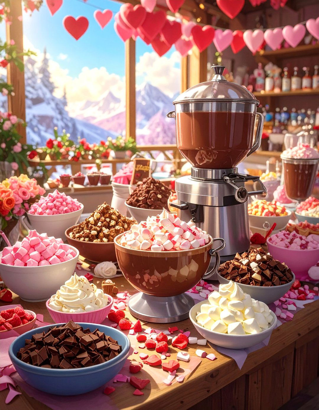 A Hot Chocolate Bar - 30 office valentines day ideas