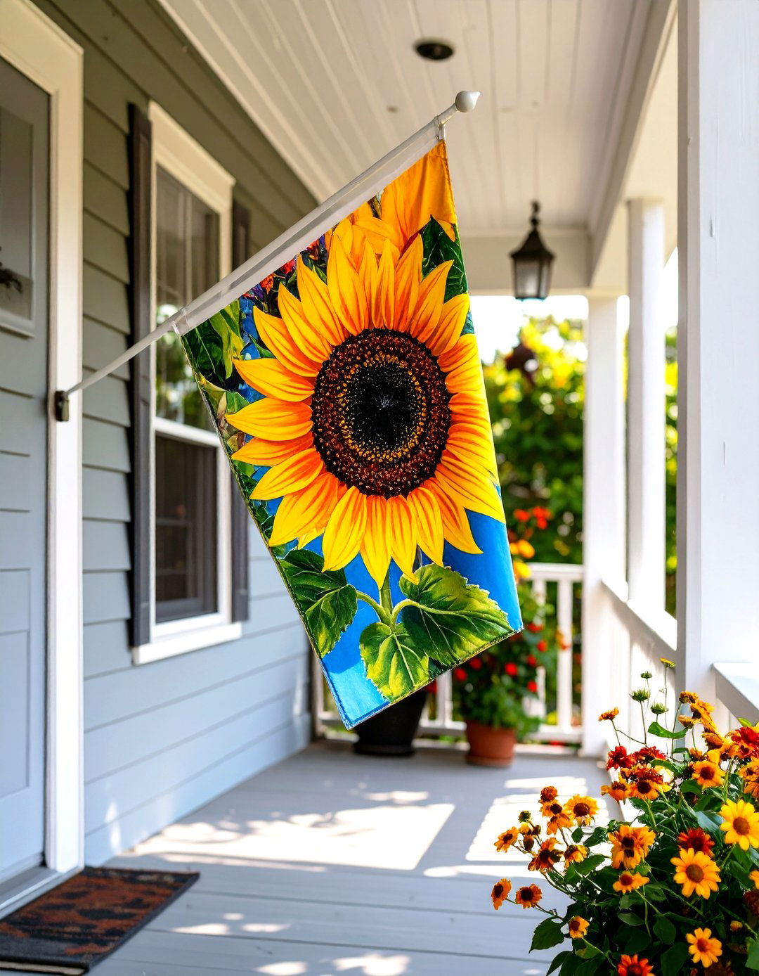 A House Flag or Banner - 30 very small front porch decorating ideas