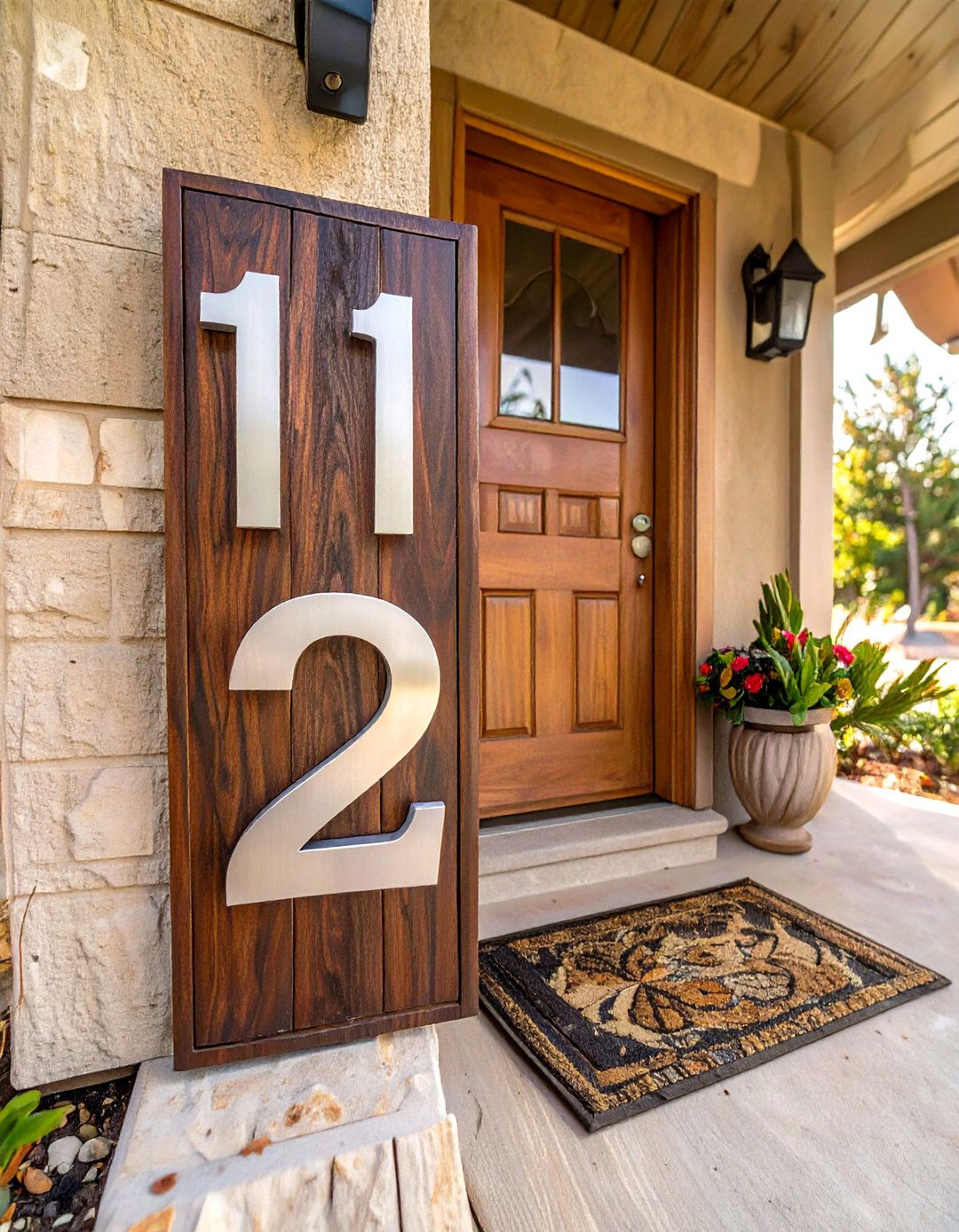 A House Number Display Porch - 30 curb appeal small front porch ideas on a budget