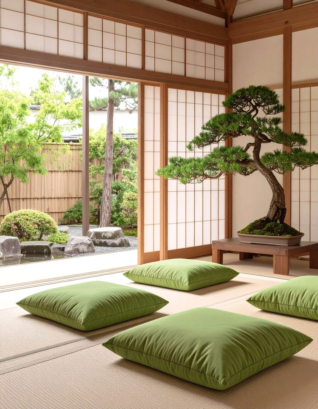 A Jade Green Asian Inspired Zen Den - 30 green interior design ideas