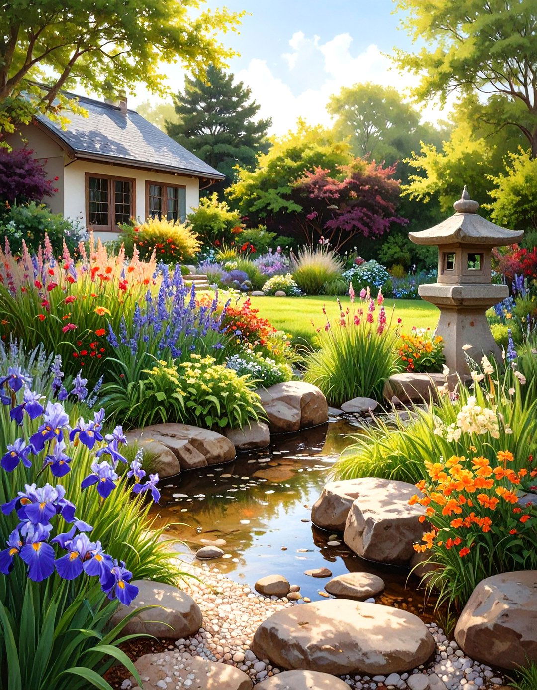 A Japanese Inspired Perennial Garden - 30 front house full sun perennial garden designs