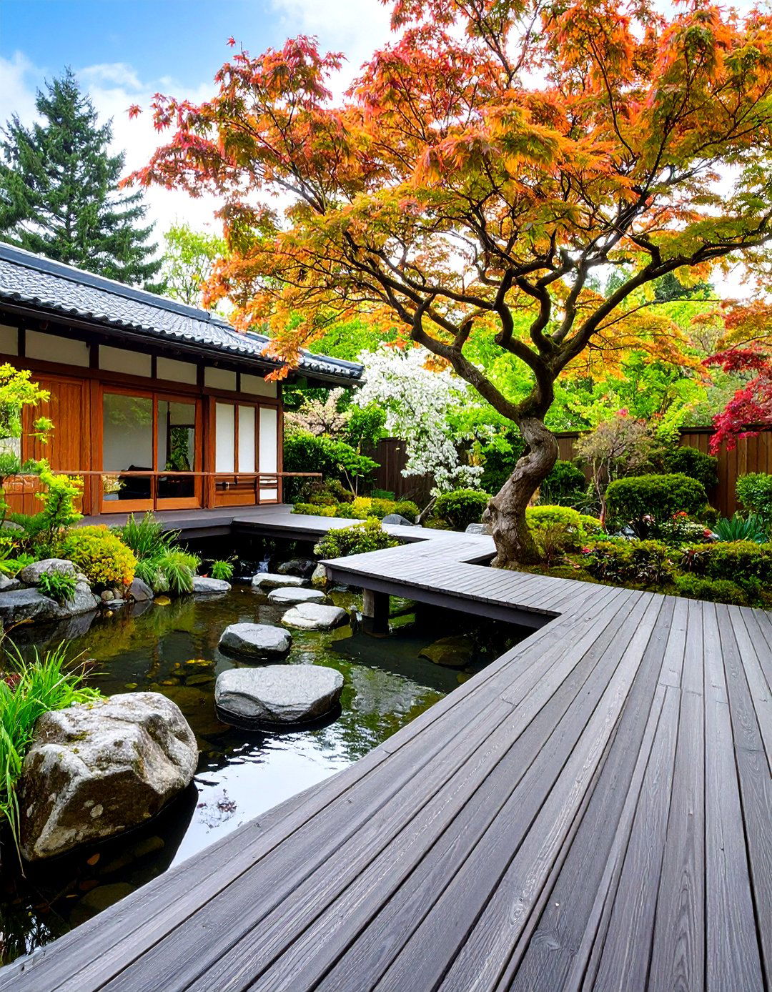 A Japanese Zen Garden Deck - 30 design a deck ideas
