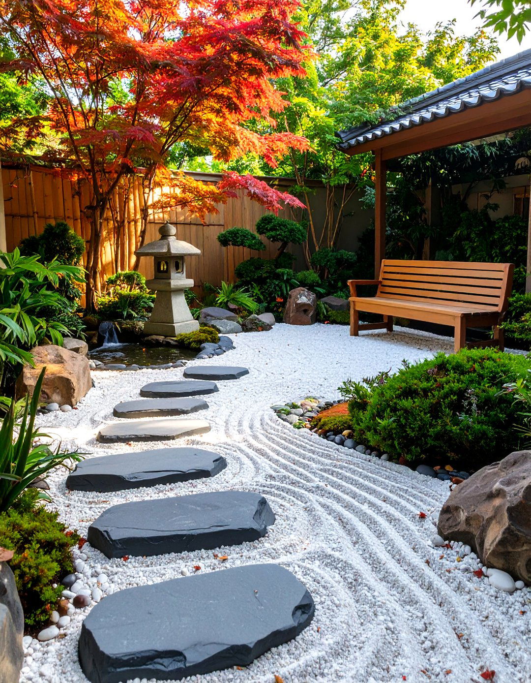 A Japanese Zen Garden Patio - 30 backyard patio landscaping ideas