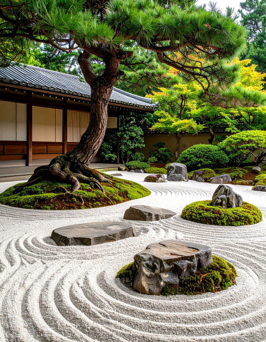 A Japanese Zen Garden Theme - 30 landscaping ideas around tree roots