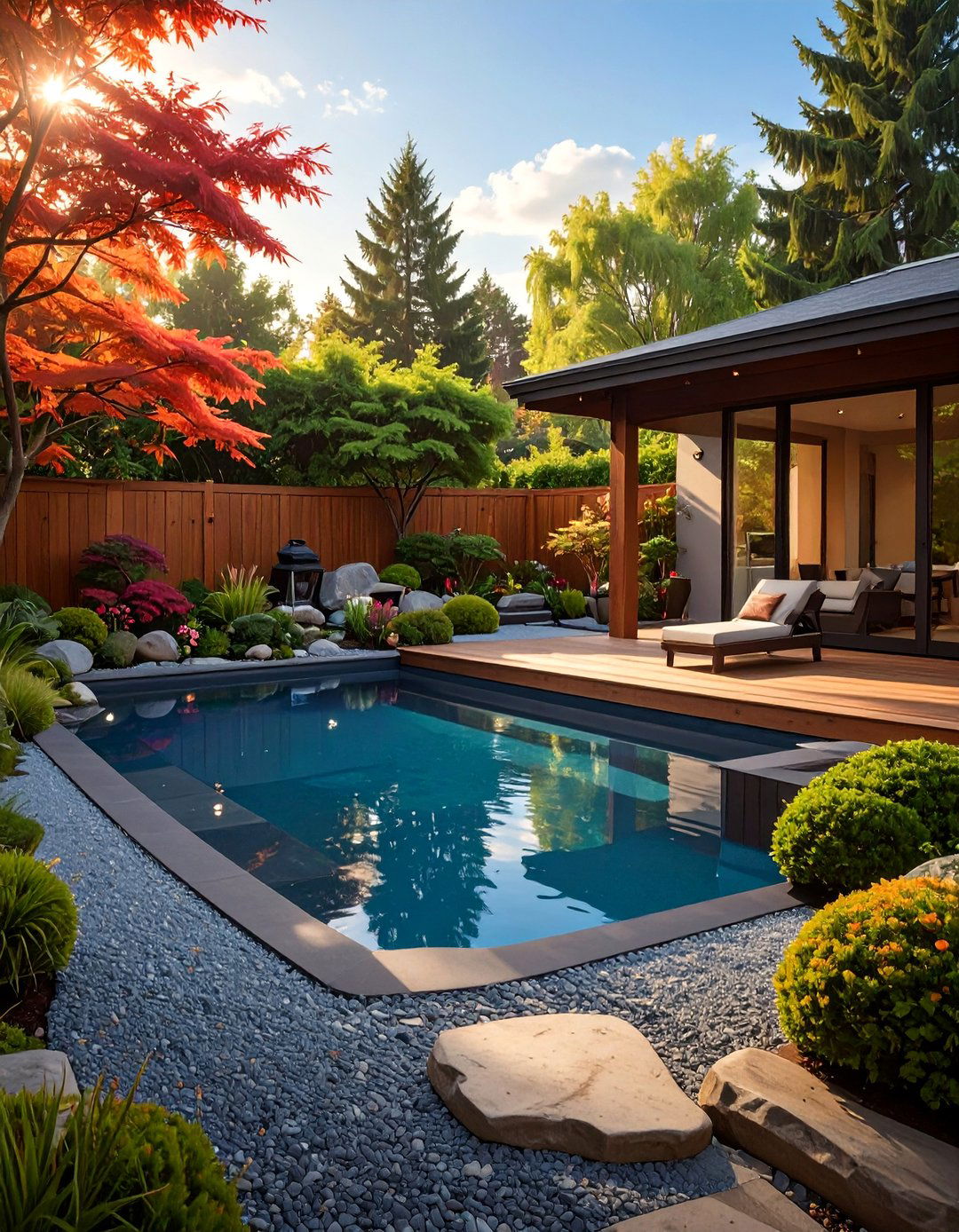 A Japanese Zen Garden Theme - 30 above ground pool landscaping ideas