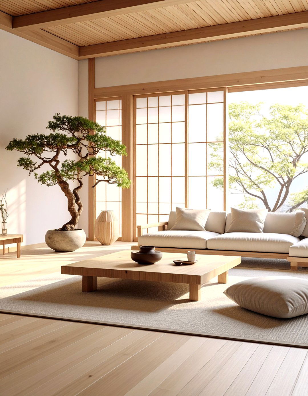A Japanese Zen Minimalist Living Room - 30 living room ideas for small spaces