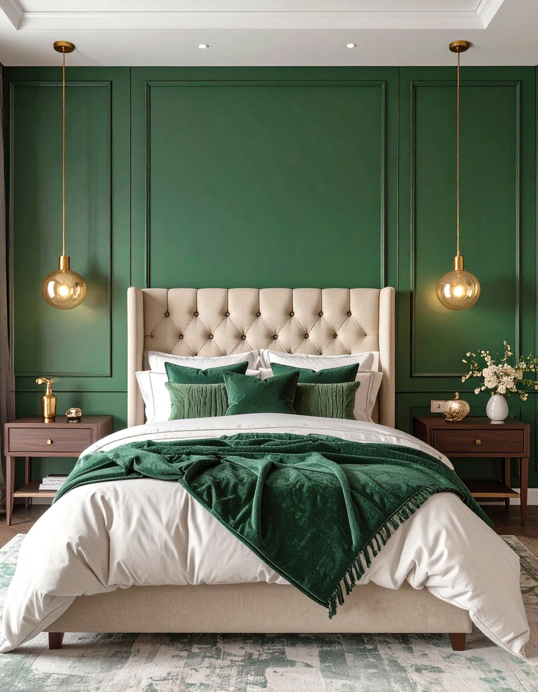 A Jewel Toned Emerald Bedroom - 30 colorful bedroom ideas
