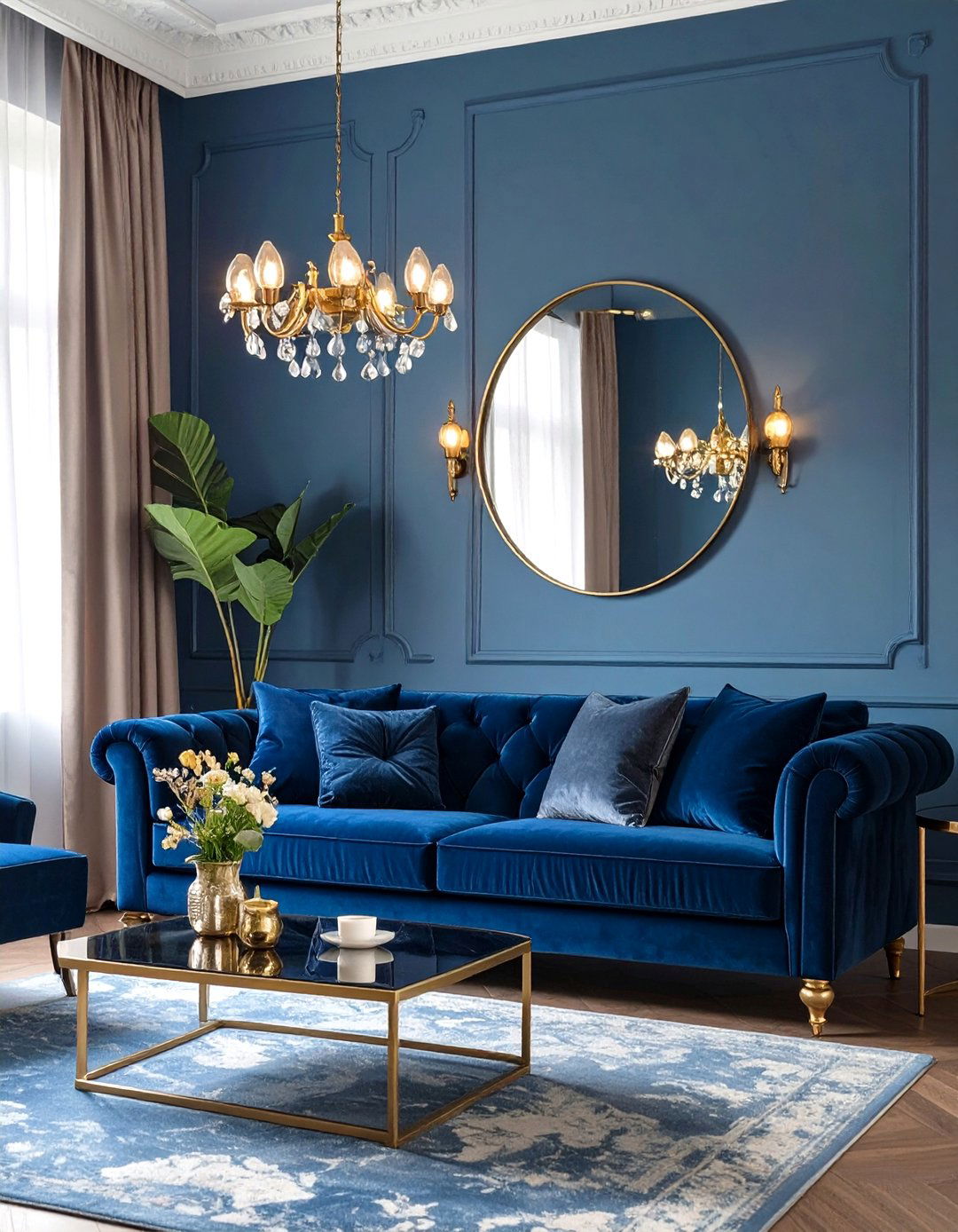 A Jewel Toned Velvet Living Room - 30 ai mid-century living room ideas