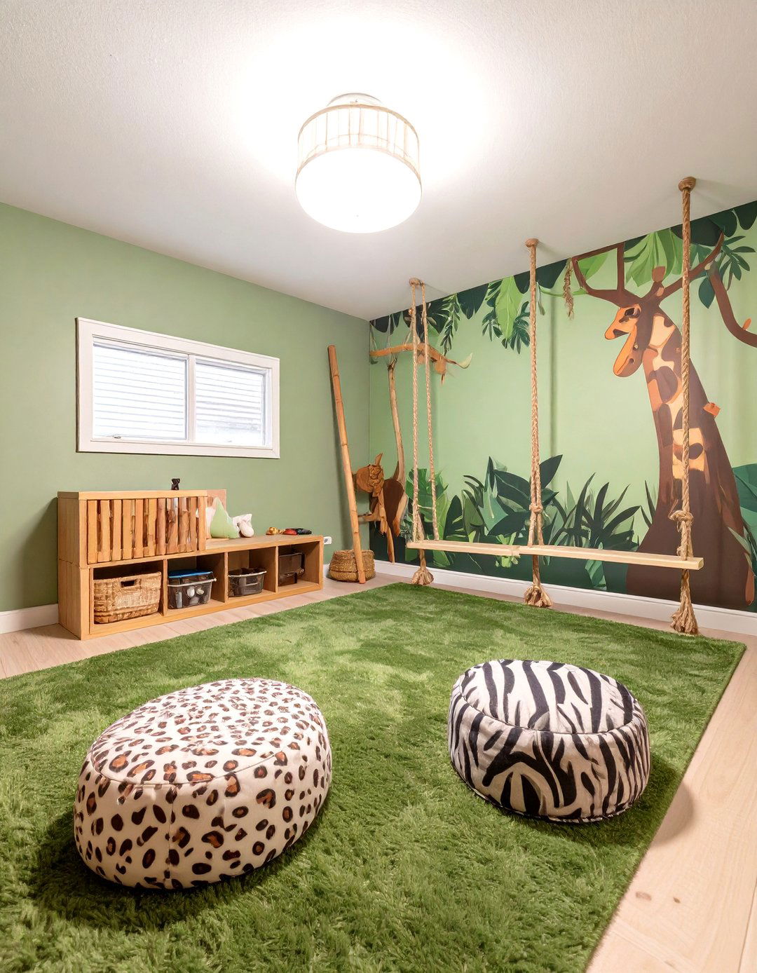 A Jungle Safari Playroom - 30 basement playroom ideas
