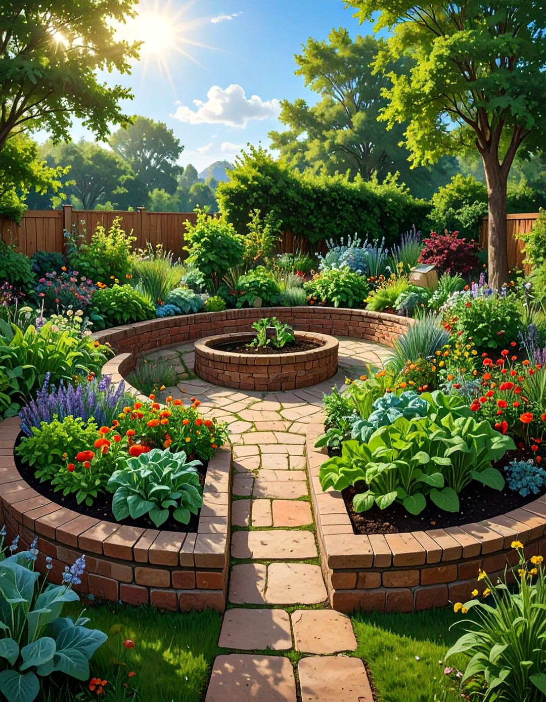 A Keyhole Garden Design - 30 backyard vegetable garden ideas