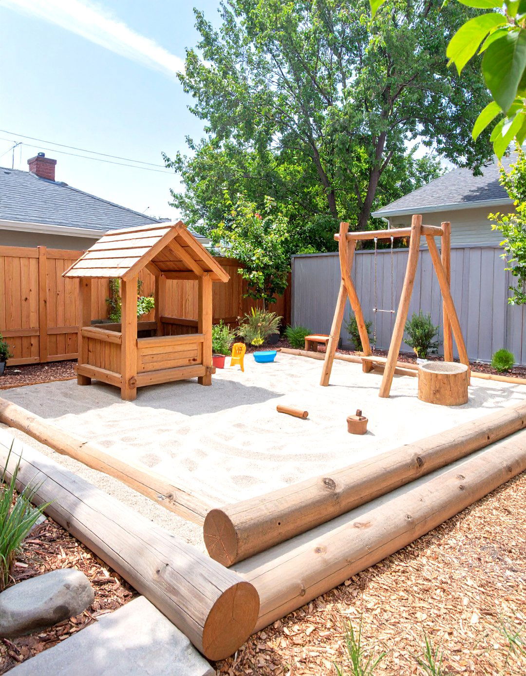 A Kids Natural Play Space - 30 small backyard ideas no grass