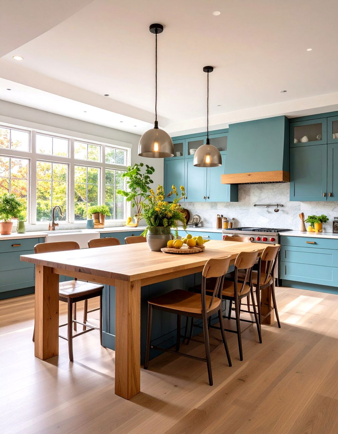 A Kitchen Island with Integrated Dining - 30 kitchen island decorating ideas
