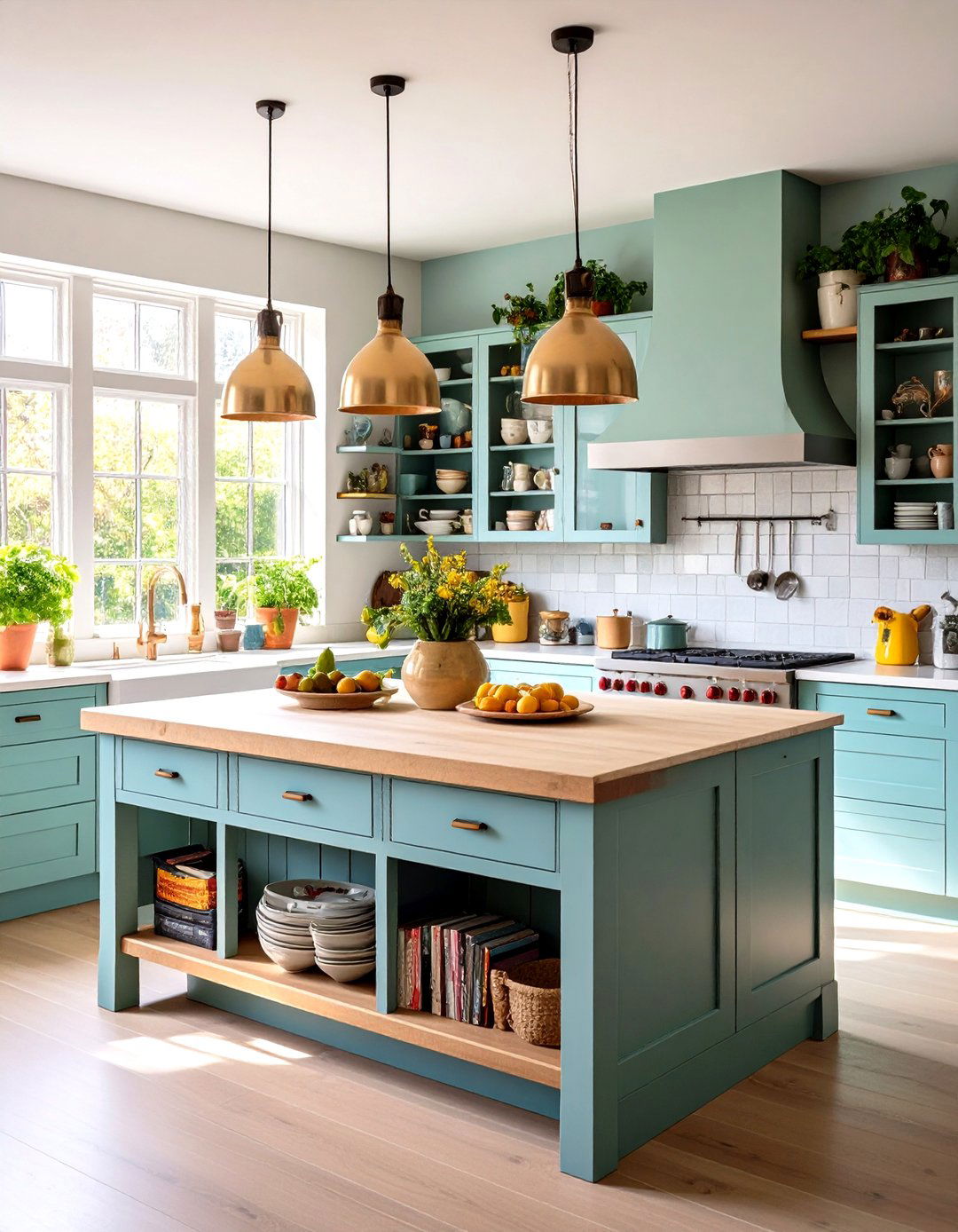 A Kitchen Island with Open Shelving - 30 kitchen island decorating ideas