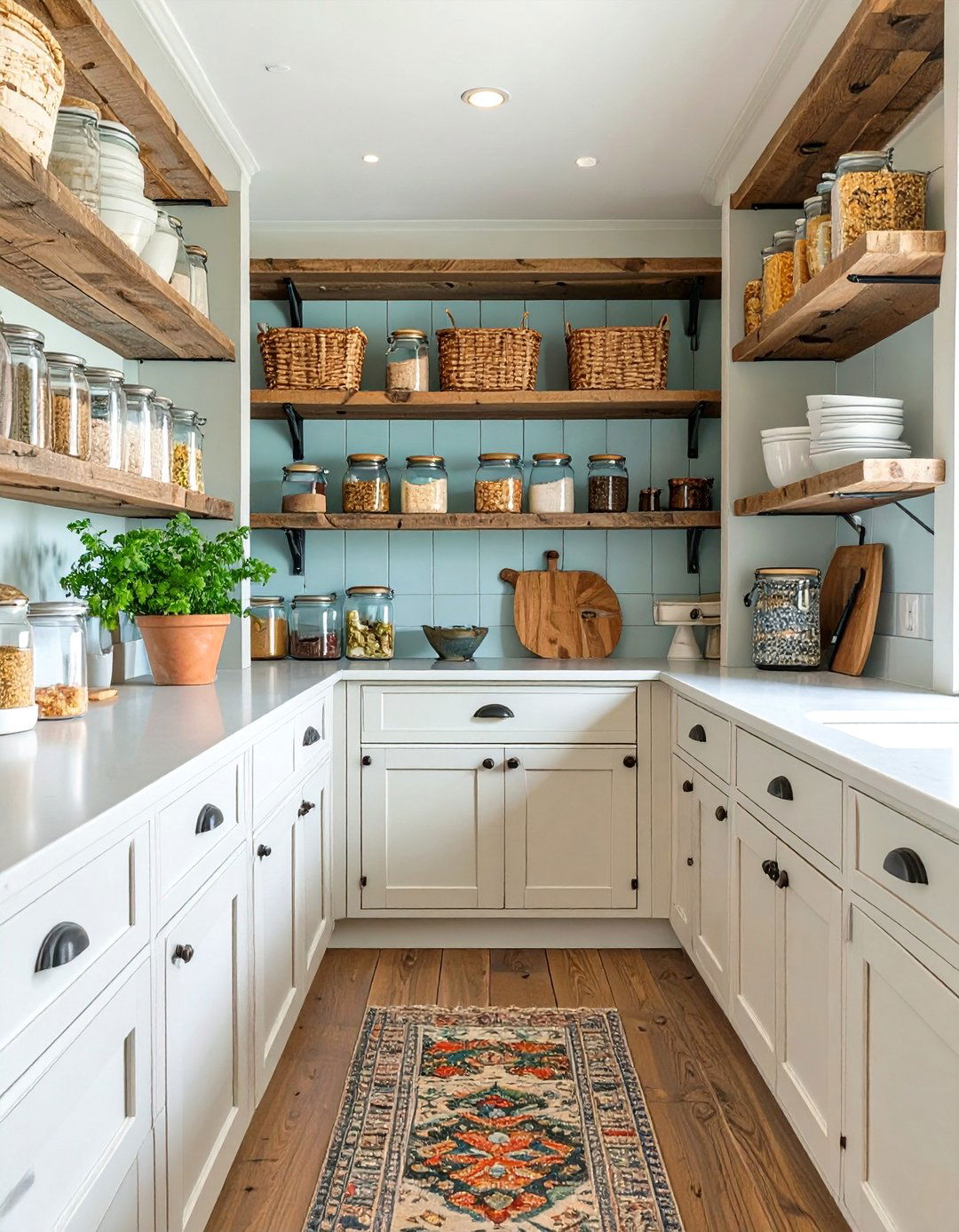 A Kitchen Pantry with Primitive Cabinetry - 30 american colonial interior design ideas