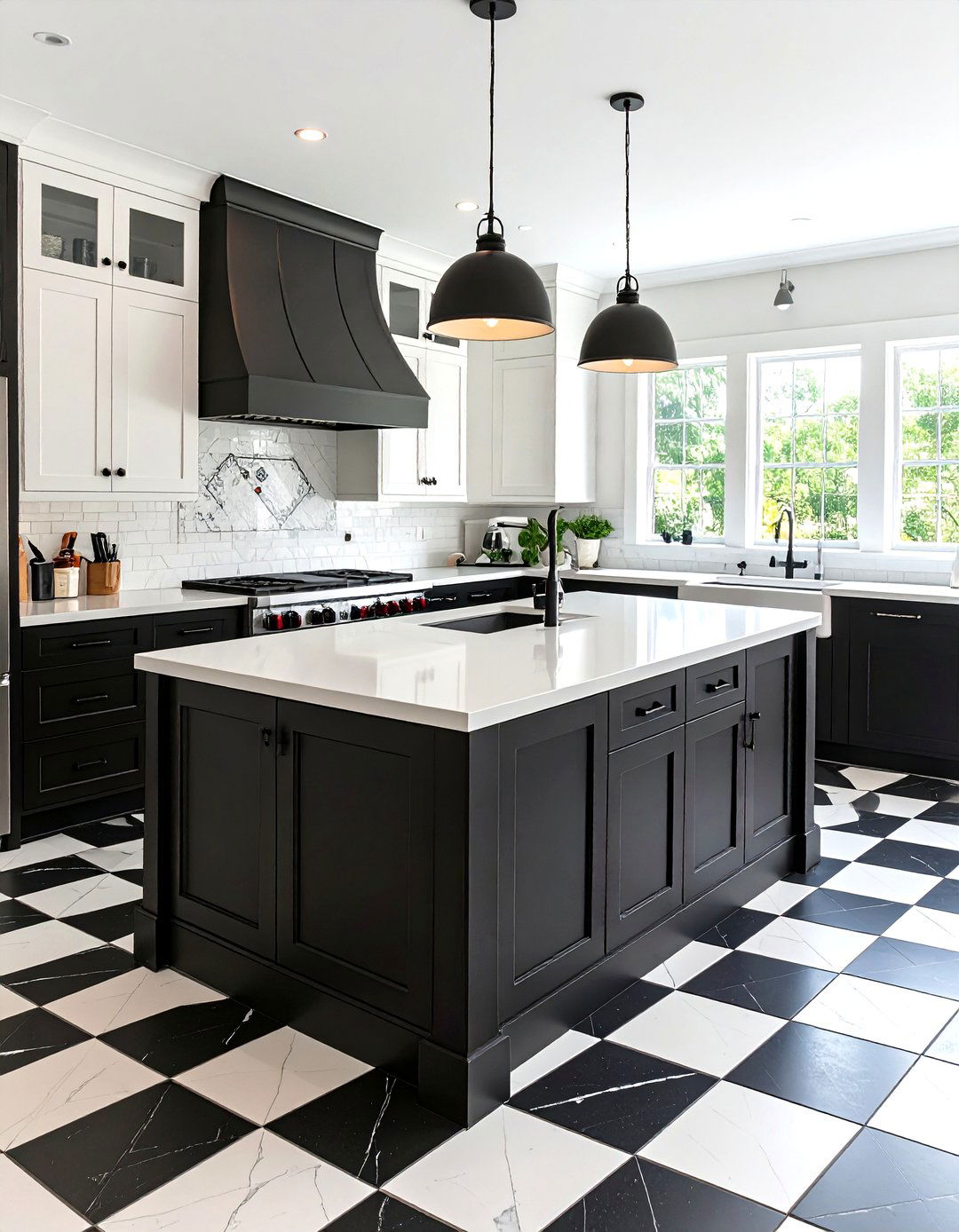 A Kitchen with Black and White Contrast - 30 kitchen designs photo gallery