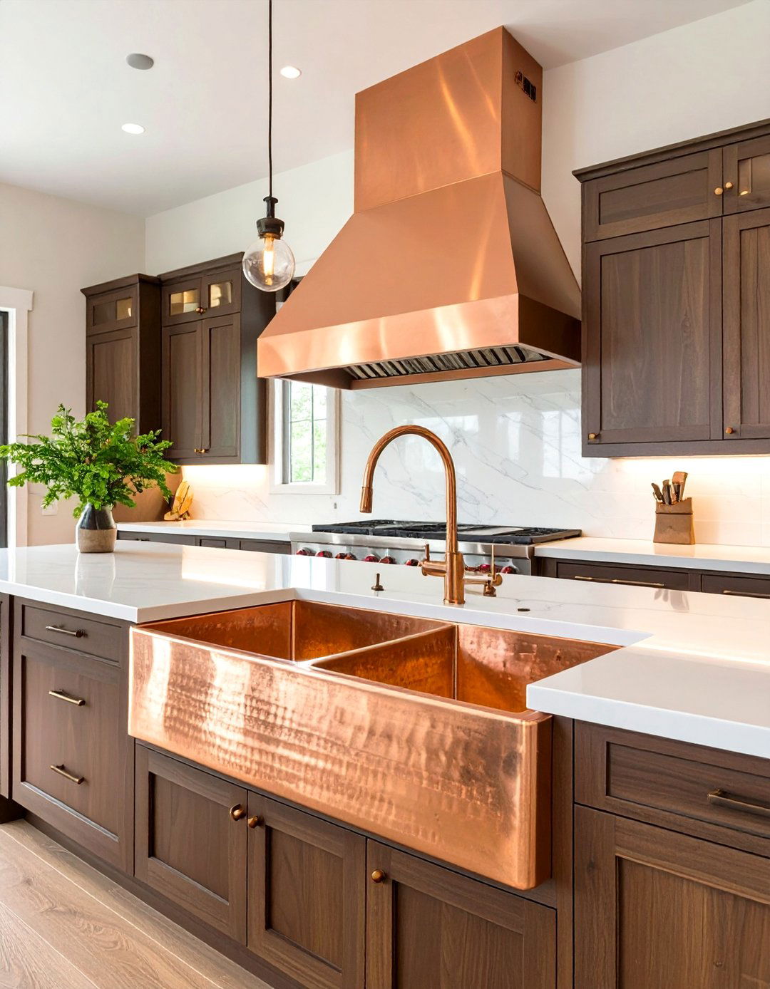 A Kitchen with Copper Accents - 30 cabin kitchen ideas