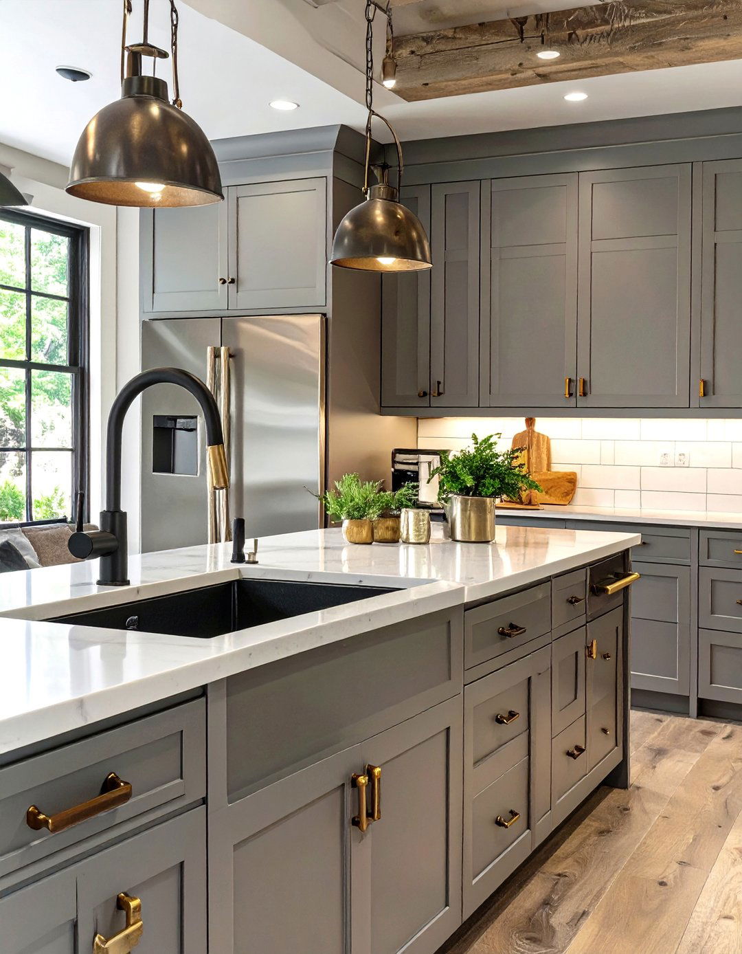 A Kitchen with Mixed Metal Finishes - 30 ai modern farmhouse kitchen ideas