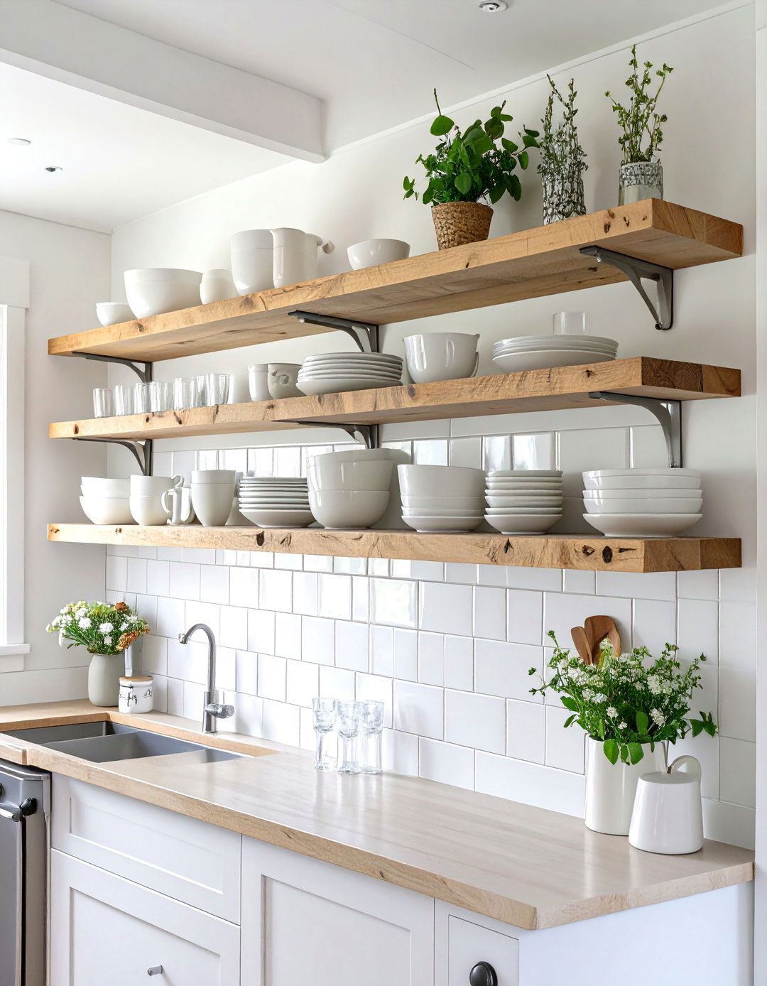 A Kitchen with Open Shelving - 30 cape cod interior design ideas