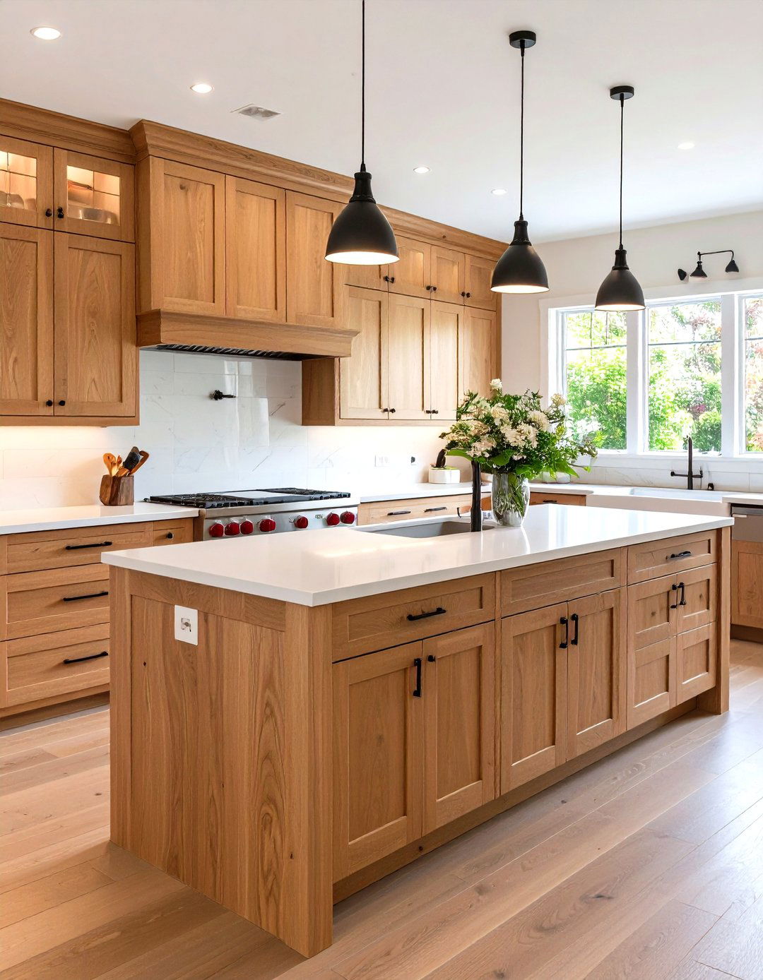 A Kitchen with Warm Wood Cabinets - 30 kitchen designs photo gallery