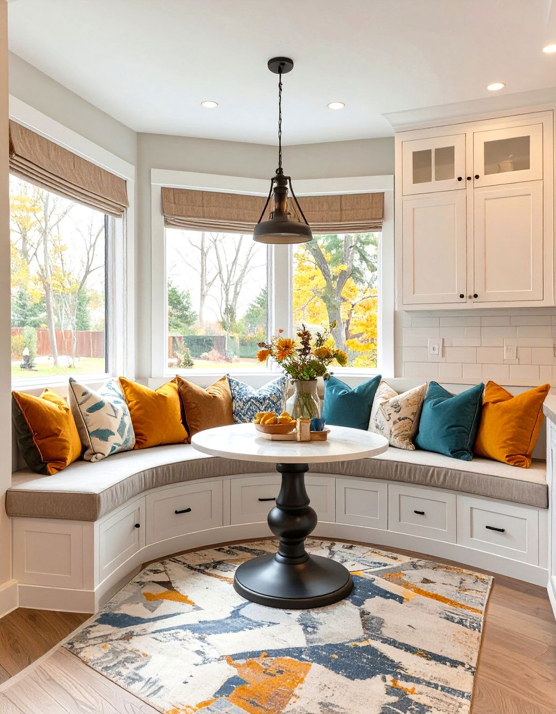 A Kitchen with a Breakfast Nook - 30 cozy kitchen decorating ideas