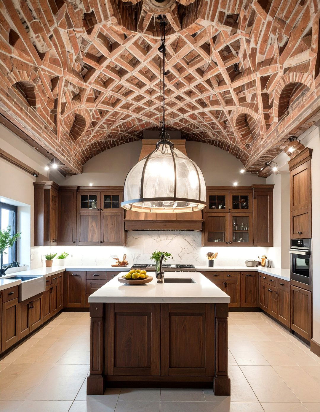 A Kitchen with a Brick Boveda Ceiling - 30 mexican house design ideas
