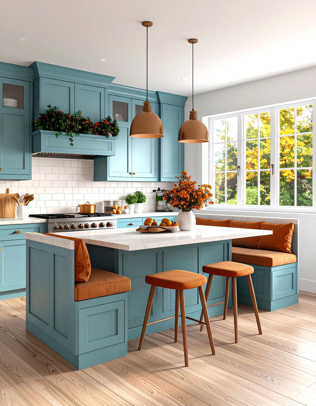 A Kitchen with a Built in Dining Banquette - 30 kitchen ideas for small spaces