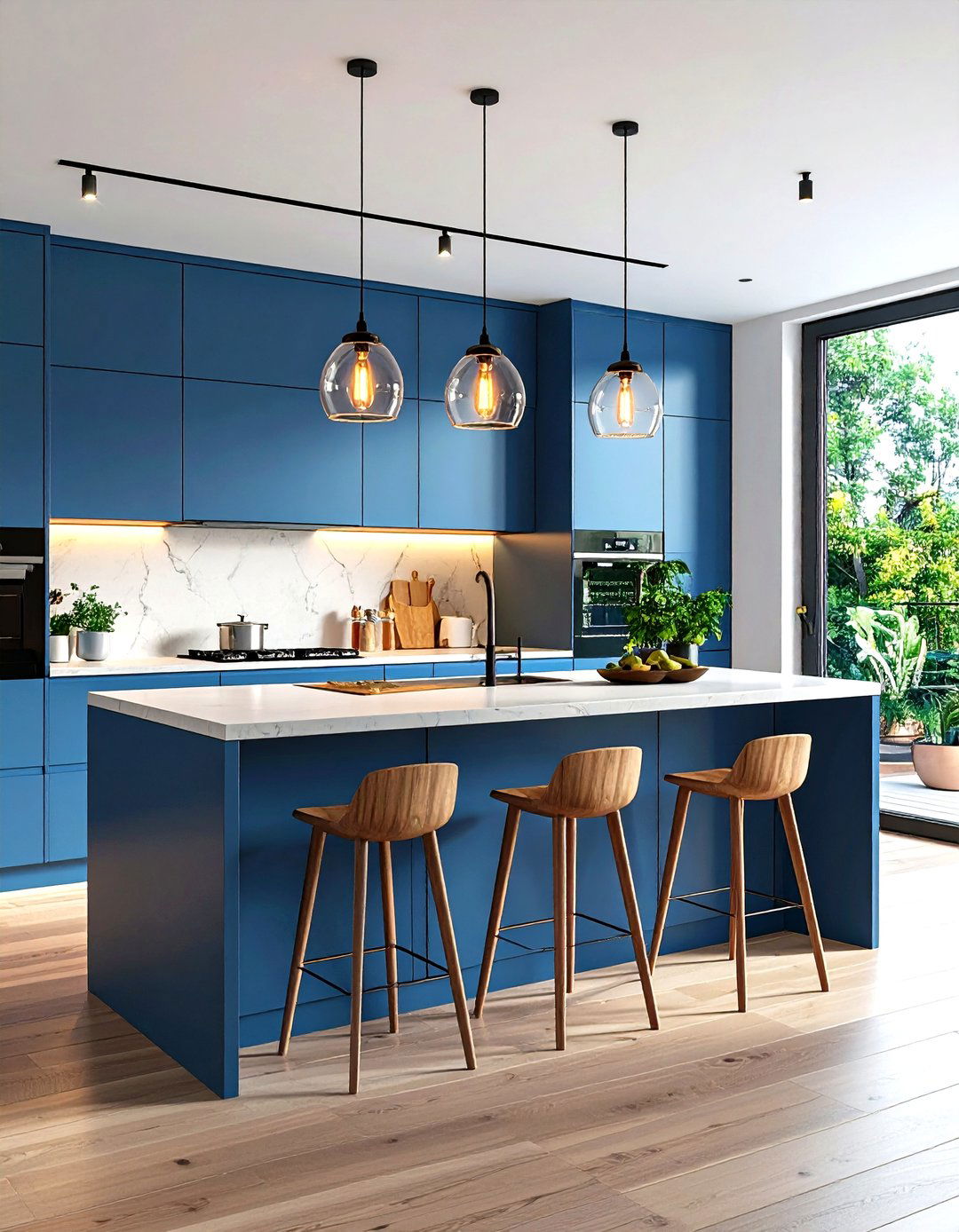 A Kitchen with a Floating Breakfast Bar - 30 limited space small l shaped kitchen design ideas