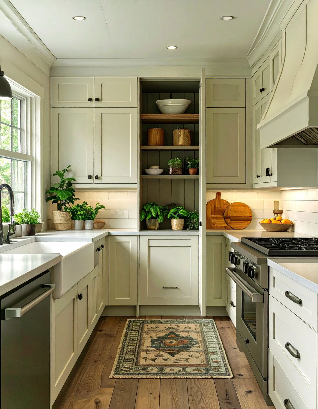 A Kitchen with a Hidden Pantry Door - 30 ai modern farmhouse kitchen ideas