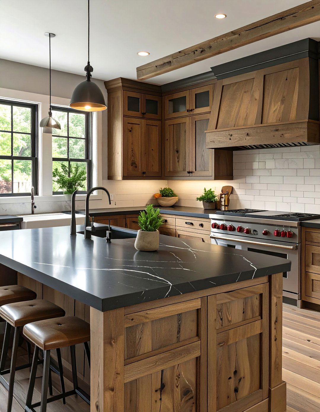 A Kitchen with a Soapstone Countertop - 30 ai modern farmhouse kitchen ideas