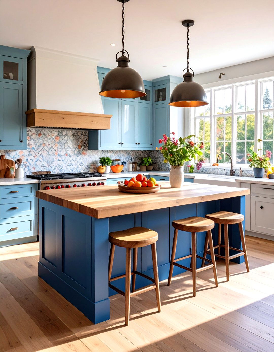 A Kitchen with a Statement Island - 30 farmhouse country kitchen ideas